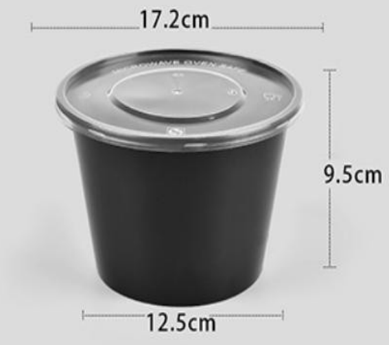 Injection molded round packaging box  -1500ml